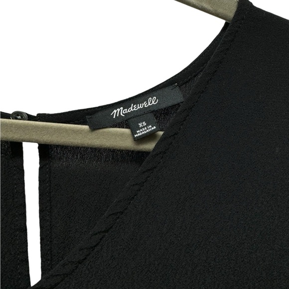 Madewell baby doll dolman sleeve blouse, v-neck, black, XS - Picture 4 of 6
